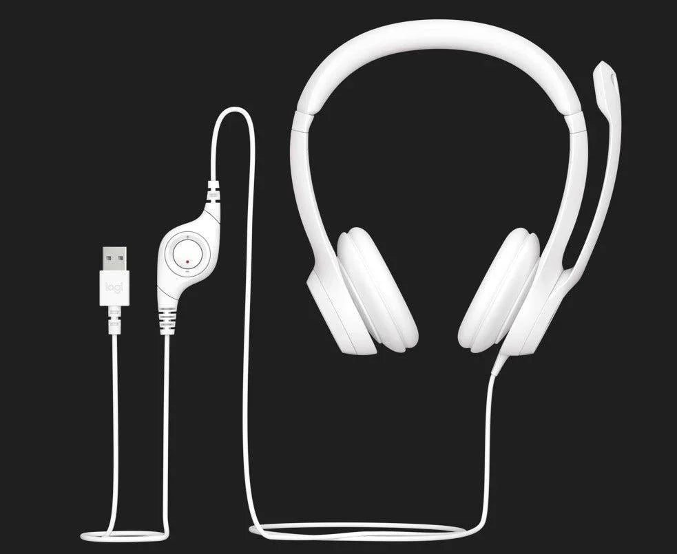 Headset Logitech H390 Branco Estéreo USB - 981-001285-C - Mega Market