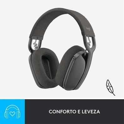 Headset Logitech Zone Vibe 100 Grafite sem Fio - 981-001214 - Mega Market
