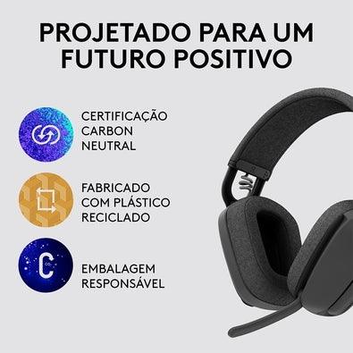 Headset Logitech Zone Vibe 100 Grafite sem Fio - 981-001214 - Mega Market