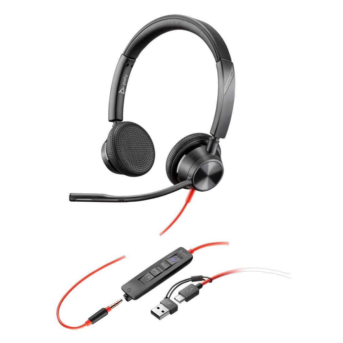 Headset Poly Blackwire 3325-M Stereo USB-C/A - 8X222AA - Mega Market