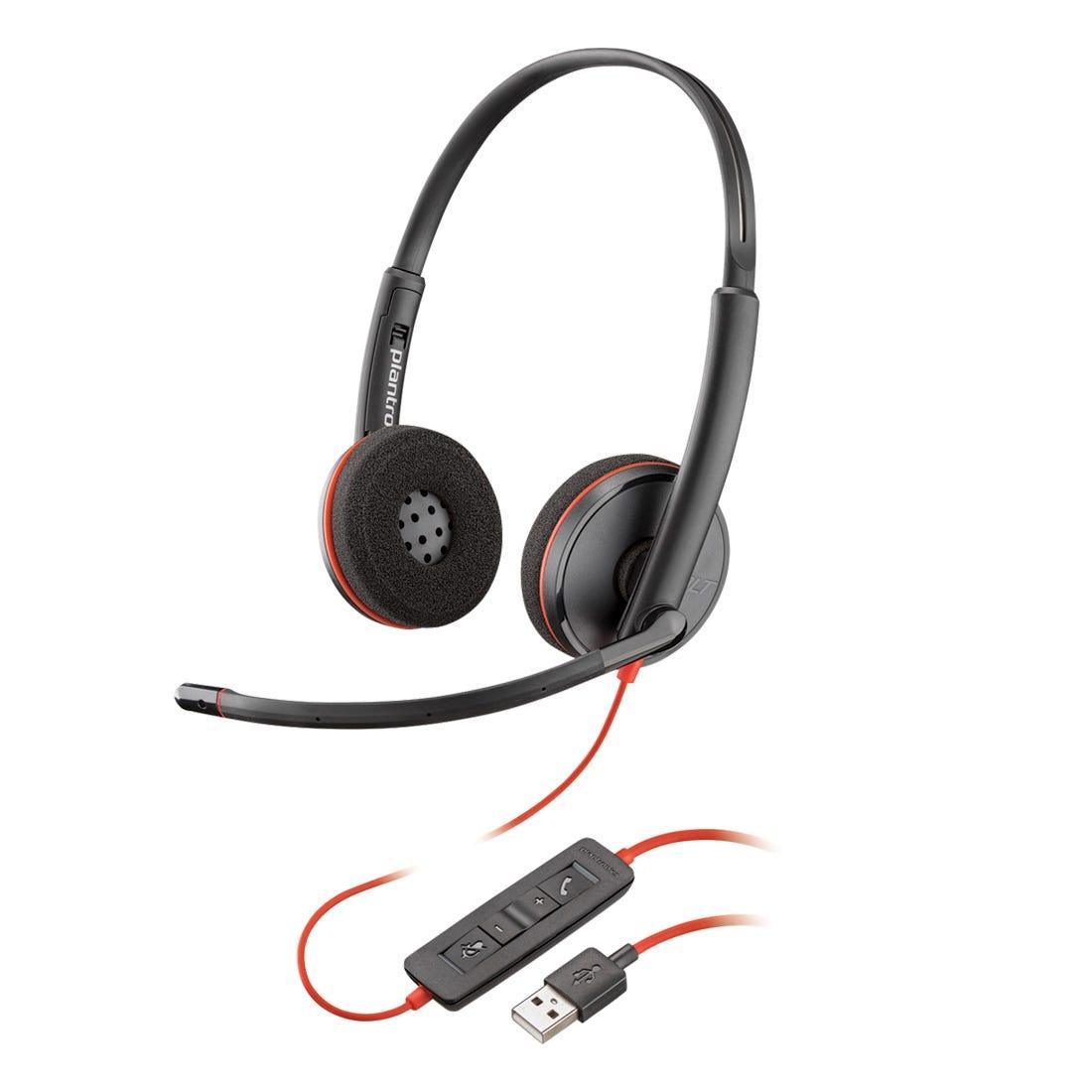 Headset Poly Blackwire C3220 Stereo USB-A 209745-101 I - Mega Market