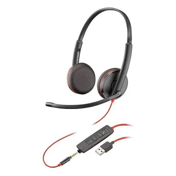Headset Poly Blackwire C3225 Stereo USB-A c/P2 209747-101i-B - Mega Market