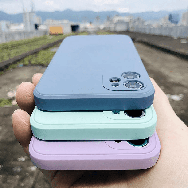 iPhone Case Quadrada Silicone Premium - Mega Market