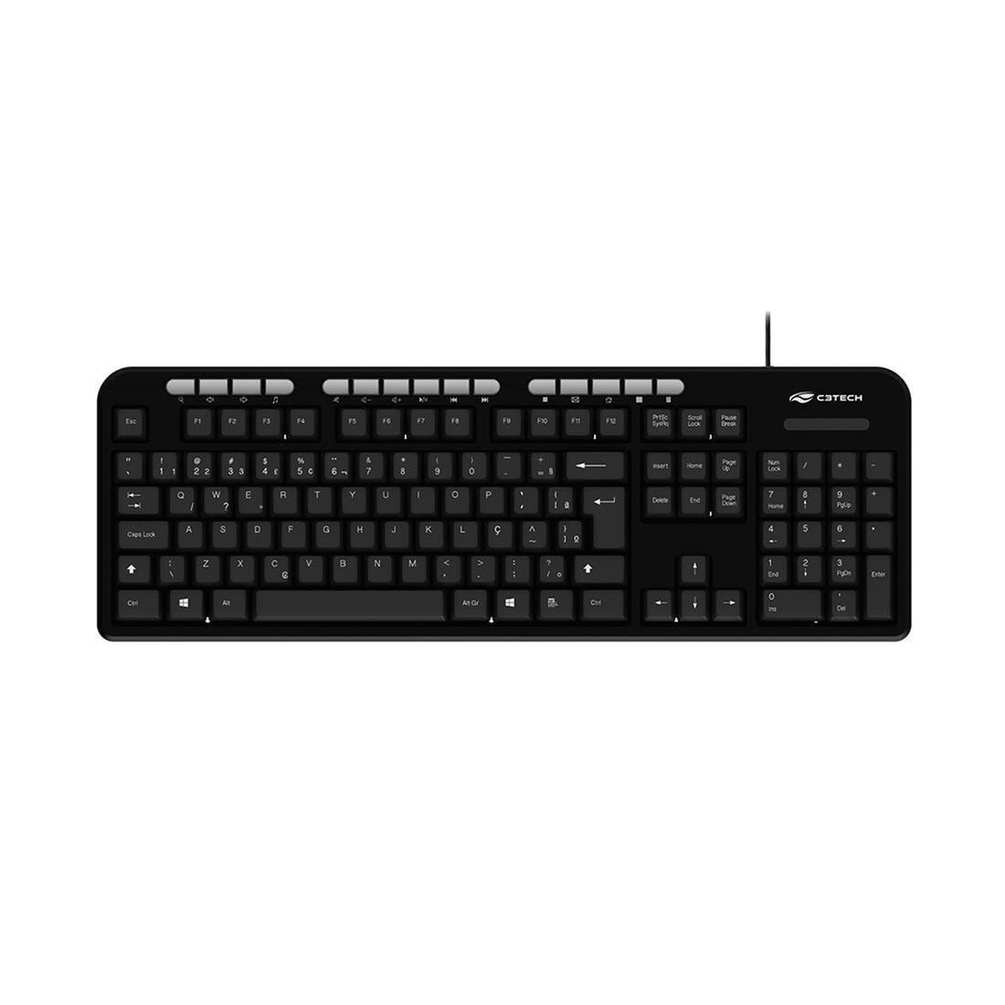 Kit Teclado e Mouse C3 Tech USB - KT-100BK - Mega Market