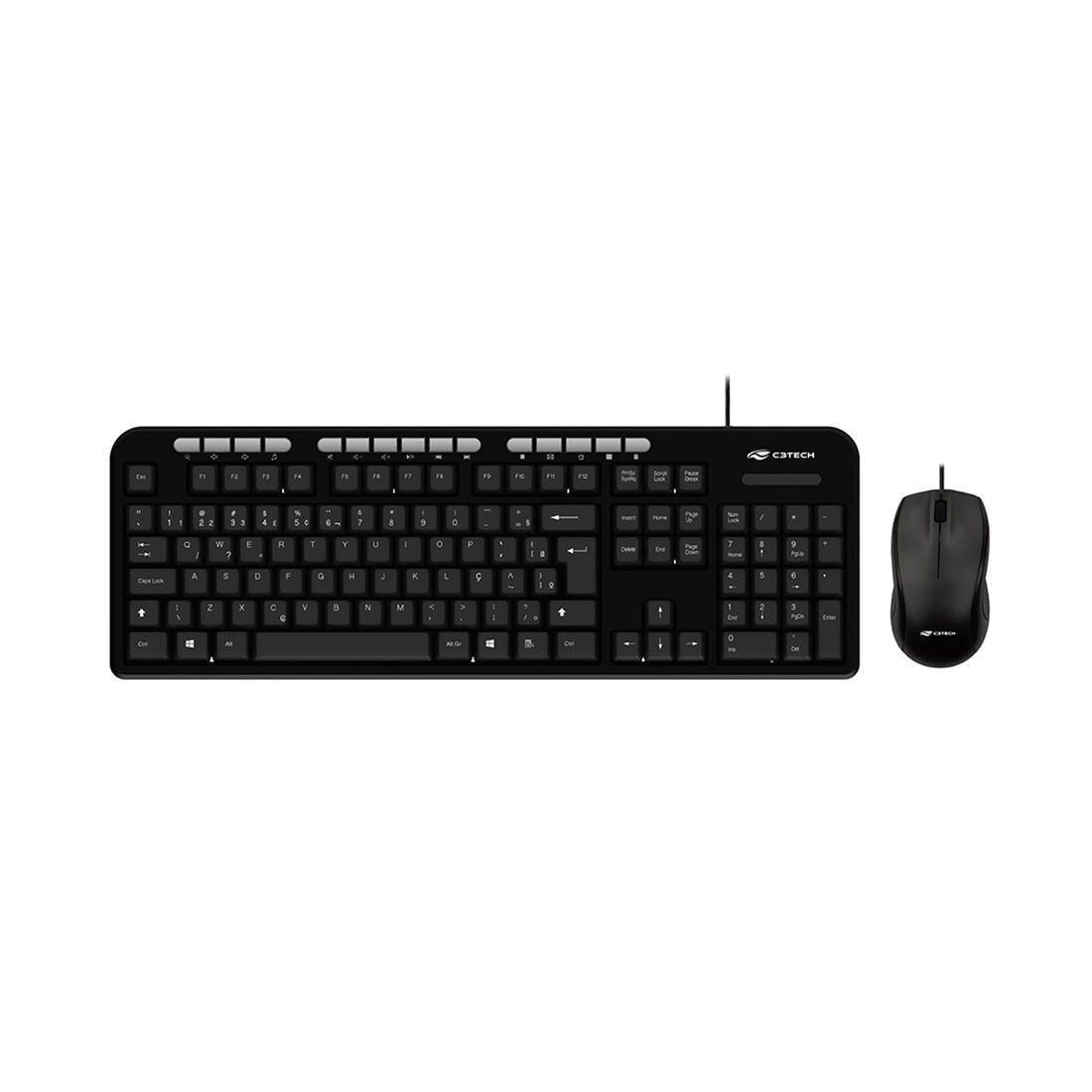 Kit Teclado e Mouse C3 Tech USB - KT-100BK - Mega Market