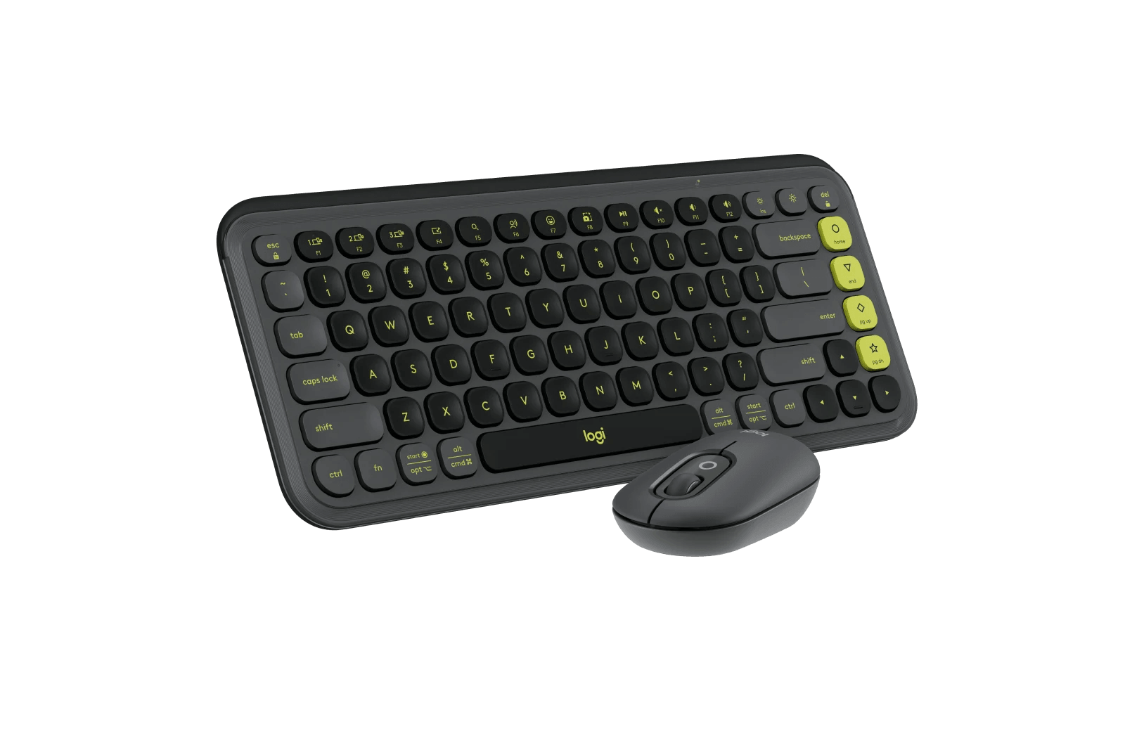 Kit Teclado e Mouse Logitech Pop Icon Cinza e Verde Sem Fio - 920-013056 - Mega Market
