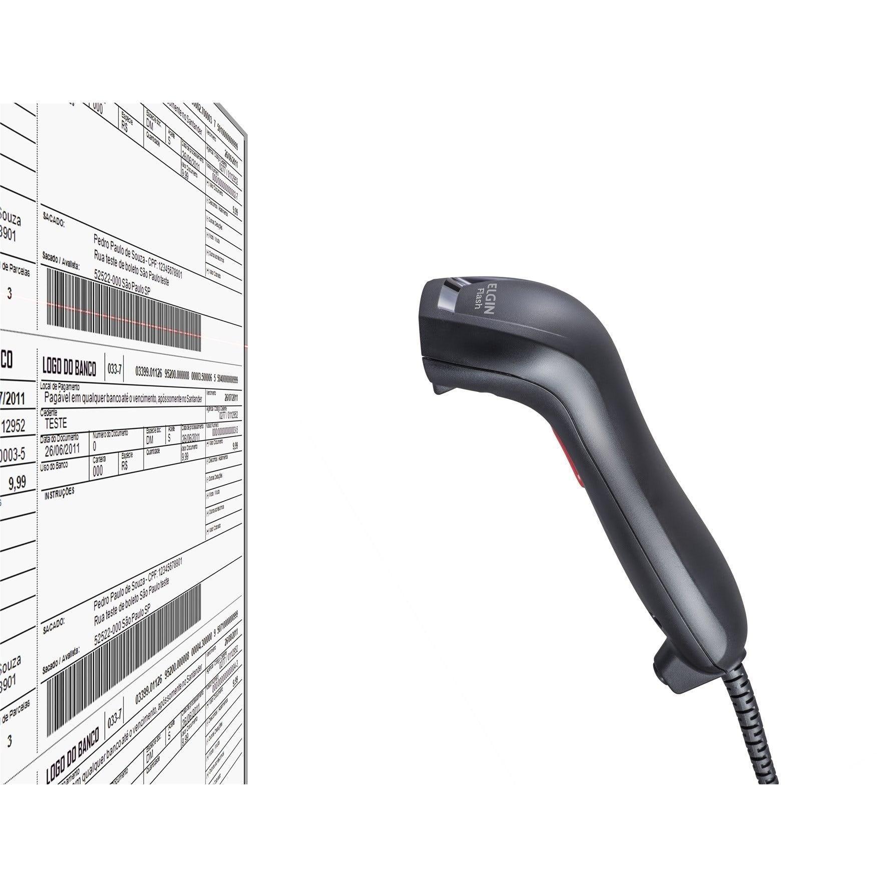 Leitor de Código Elgin Imager 1D Flash Preto USB - 46FLASHCKD01 - Mega Market