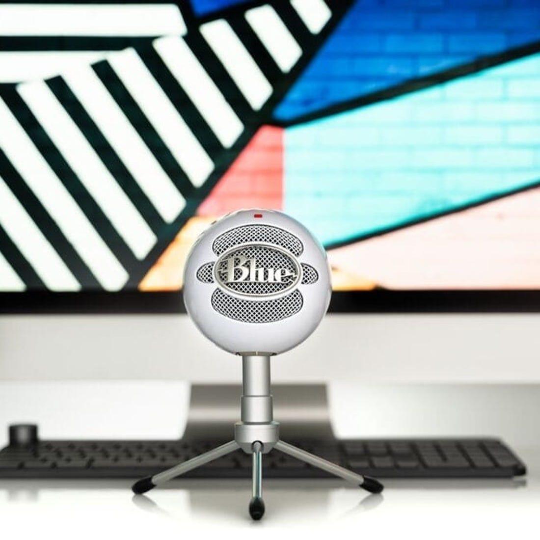 Microfone Logitech Blue Snowball Ice Branco USB 988-000070 - Mega Market