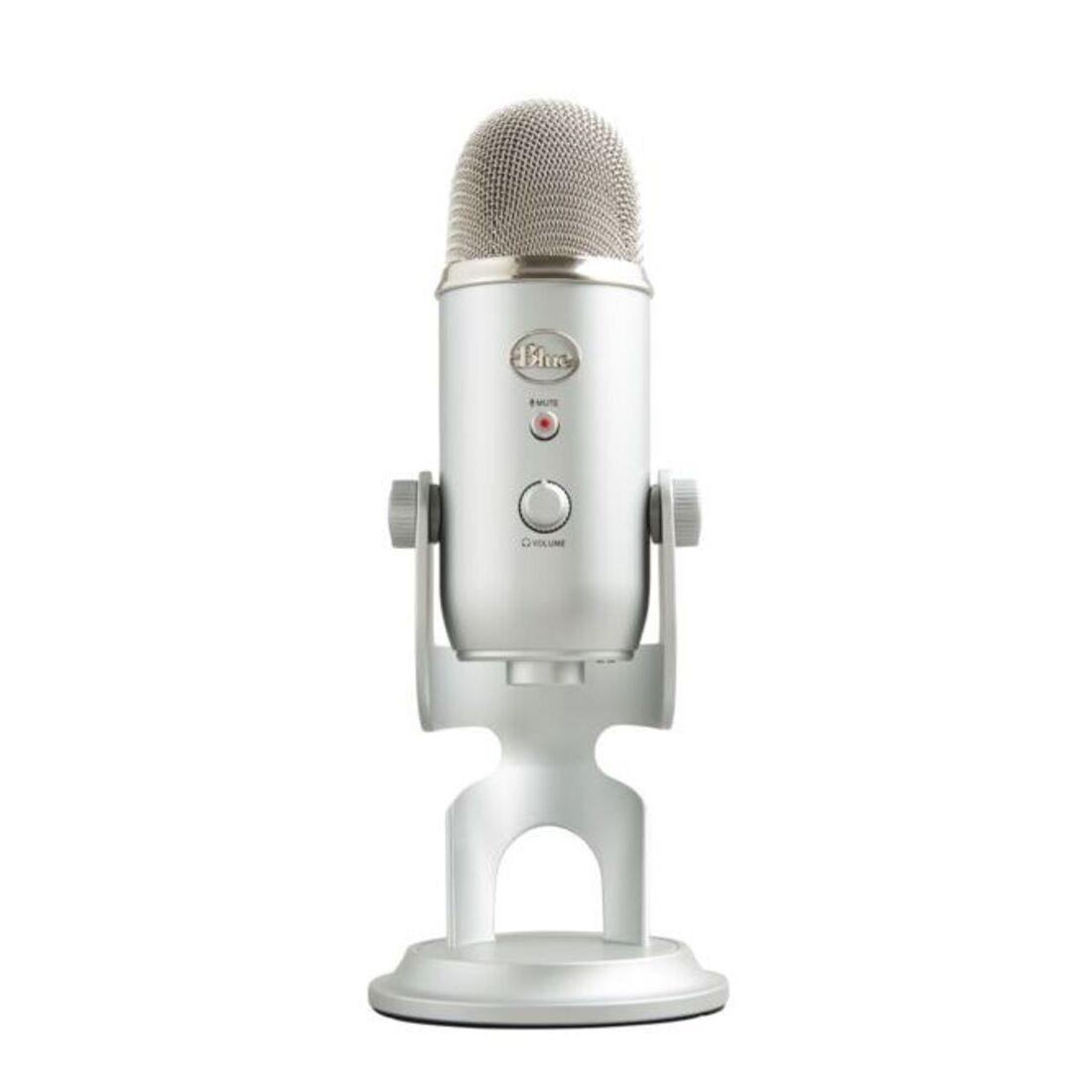 Microfone Logitech Blue Yeti Prata usb 988-000103 - Mega Market