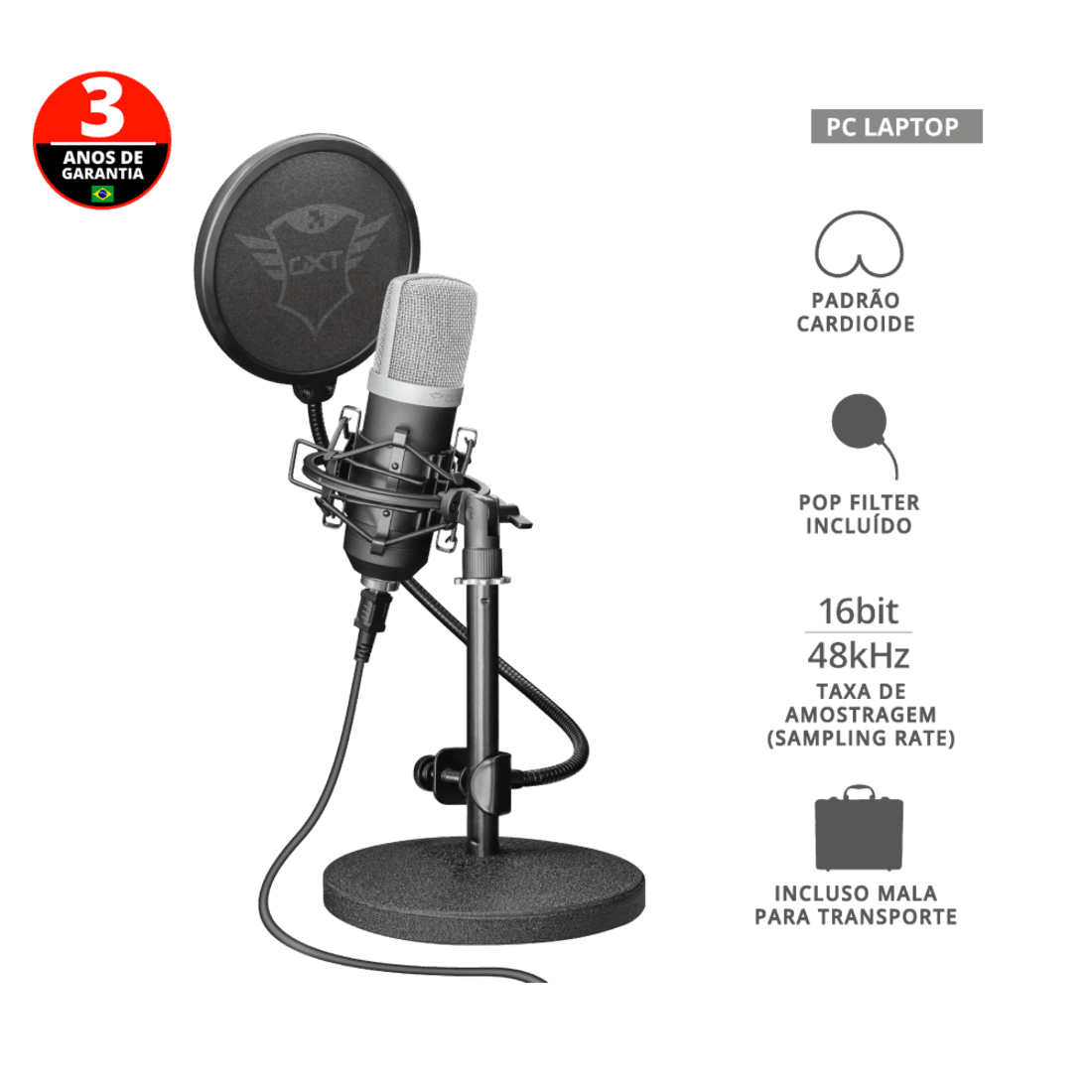 Microfone Trust Streaming GXT 21753i - Mega Market