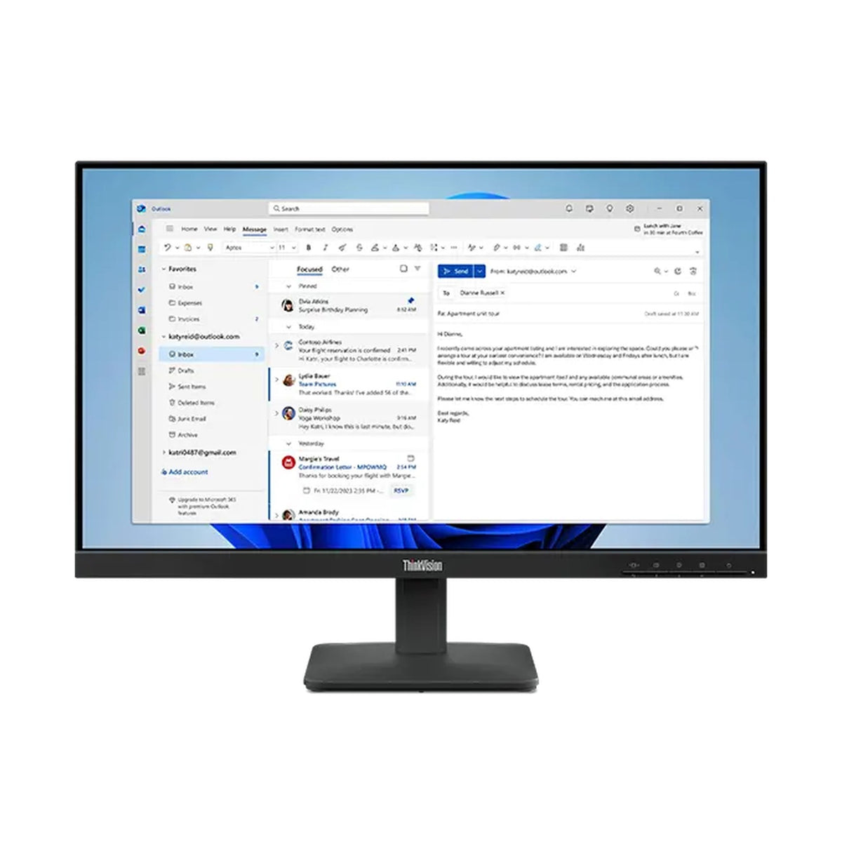 Monitor Lenovo ThinkVision 23.8" S24-4e 64B5KAR1BR - SKU 64B5KAR1BR