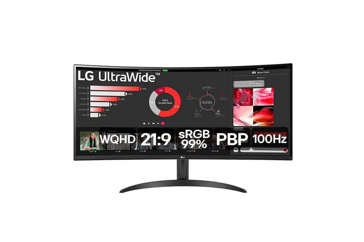 Monitor LG 34" 100Hz 5ms UltraWide Curvo - 34WR50QC-B.AWZM - Mega Market
