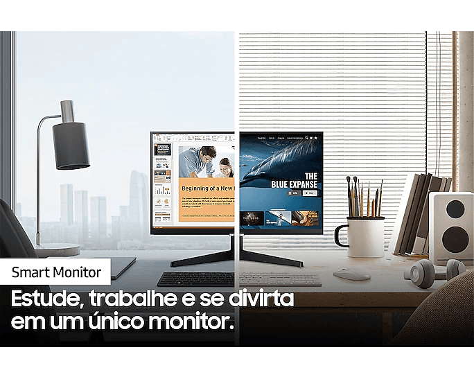 Monitor Smart Samsung Full HD 24" Tizen - LS24AM506NLMZD - Mega Market