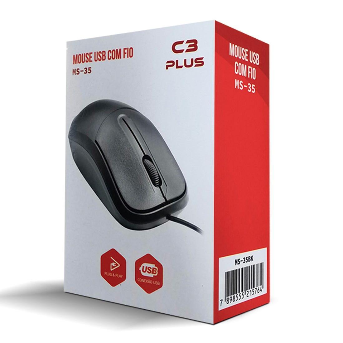 Mouse C3 Tech USB Preto MS-35BK - Mega Market