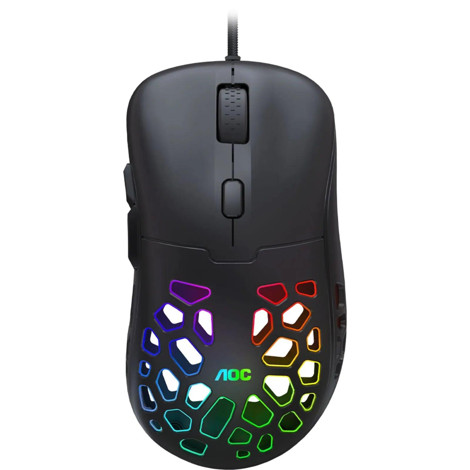 Mouse Gamer AOC Ultraleve 16000DPI RGB - GM510B/FG - Mega Market