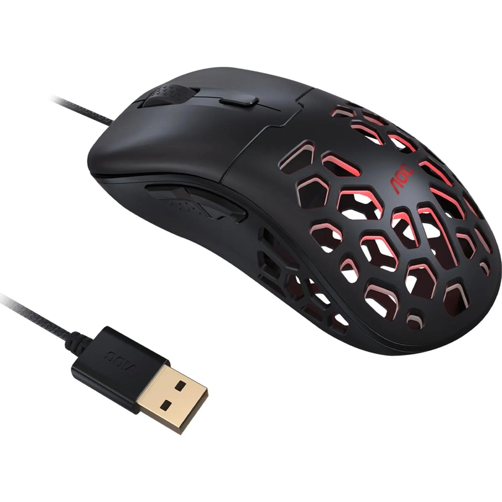Mouse Gamer AOC Ultraleve 16000DPI RGB - GM510B/FG - Mega Market