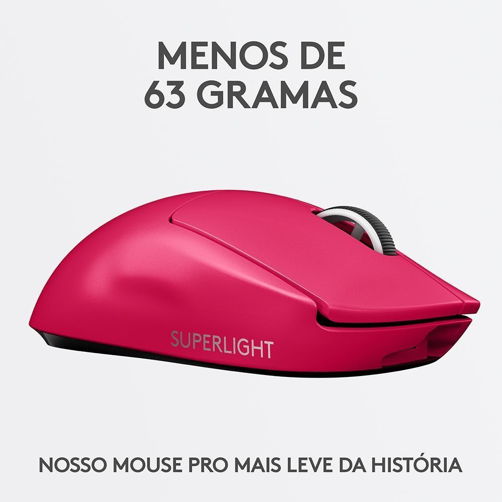 Mouse Gamer Logitech G Pro X Superlight Magenta 910-005955-V - Mega Market