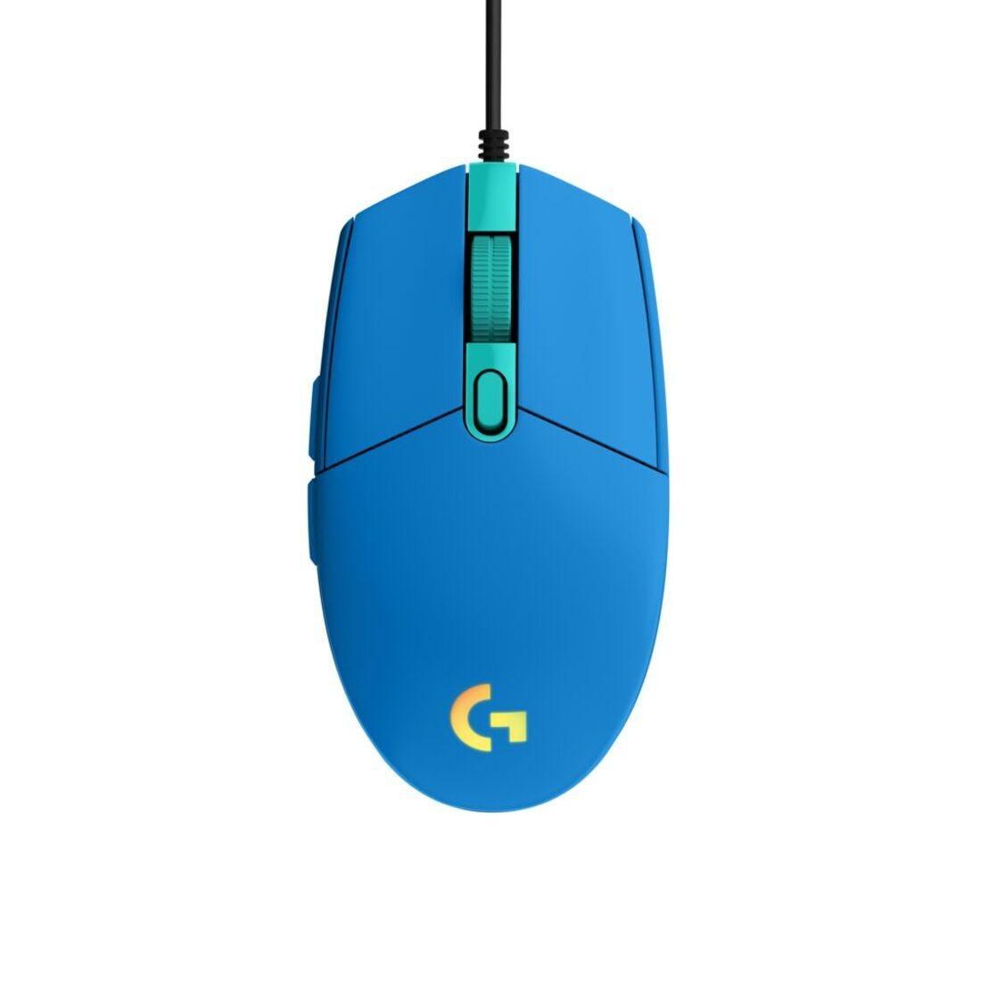 Mouse Gamer Logitech G203 Azul Lightsync USB 910-005795 - Mega Market