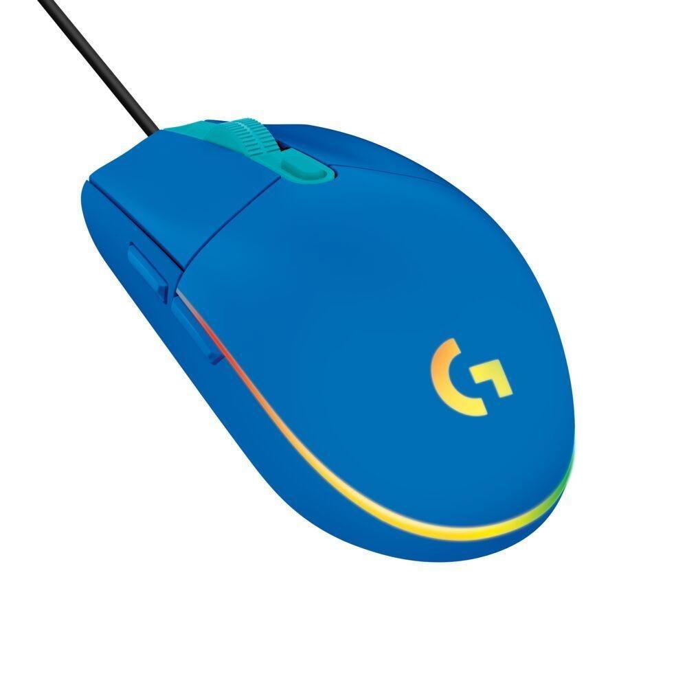 Mouse Gamer Logitech G203 Azul Lightsync USB 910-005795-V - Mega Market