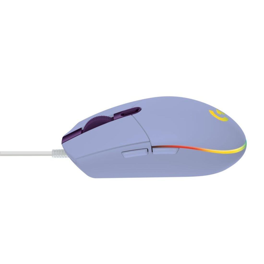 Mouse Gamer Logitech G203 com LightSync USB Lilás - 910-005852 - Mega Market
