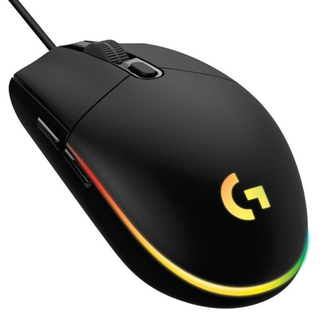 Mouse Gamer Logitech G203 Preto Lightsync USB 910-005793 - Mega Market