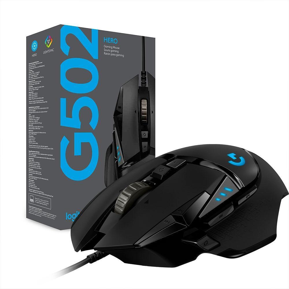 Mouse Gamer Logitech G502 Preto Hero USB 910-005550-C - Mega Market