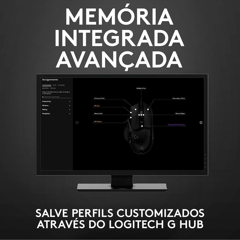 Mouse Gamer Logitech G502 Preto Hero USB - 910-005550-C - Mega Market