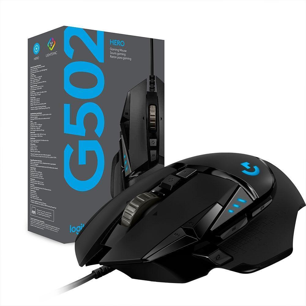Mouse Gamer Logitech G502 Preto Hero USB - 910-005550-C - Mega Market