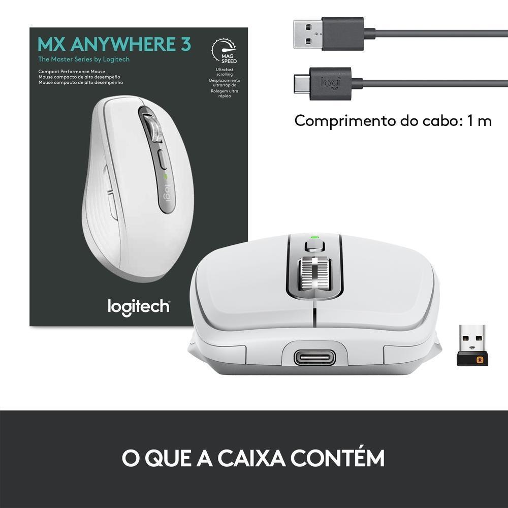 Mouse Logitech MX Anywhere 3 Branco sem Fio 910-005993-C - Mega Market