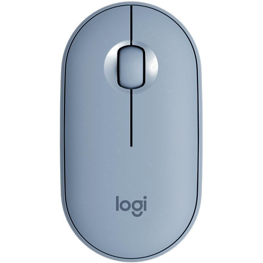 Mouse Logitech Pebble M350 Azul sem fio 910-005773-C - Mega Market