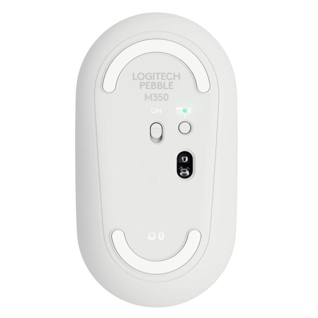 Mouse Logitech Pebble M350 Branco sem fio 910-005770 - Mega Market