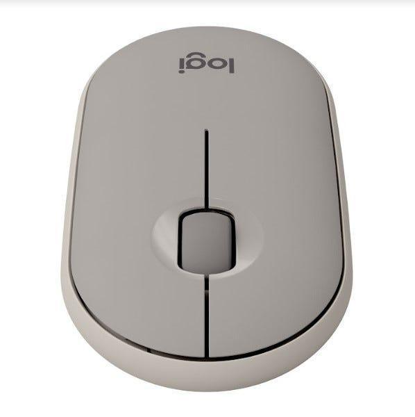 Mouse Logitech Pebble M350 Cinza Areia sem Fio 910-006658 - Mega Market