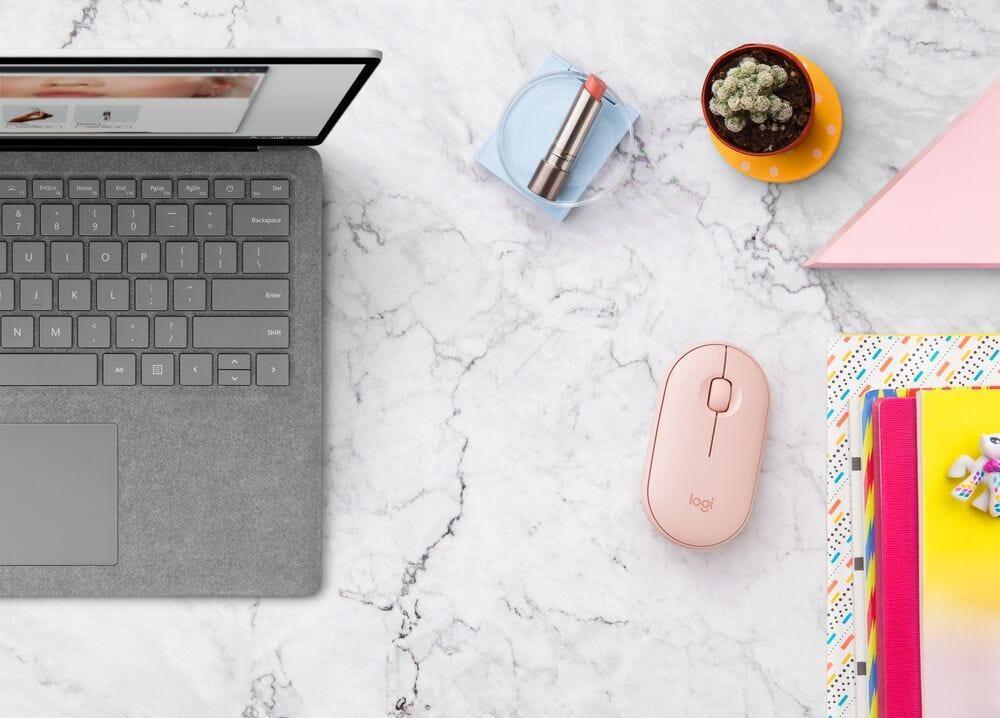 Mouse Logitech Pebble M350 Rose sem fio 910-005769-V - Mega Market