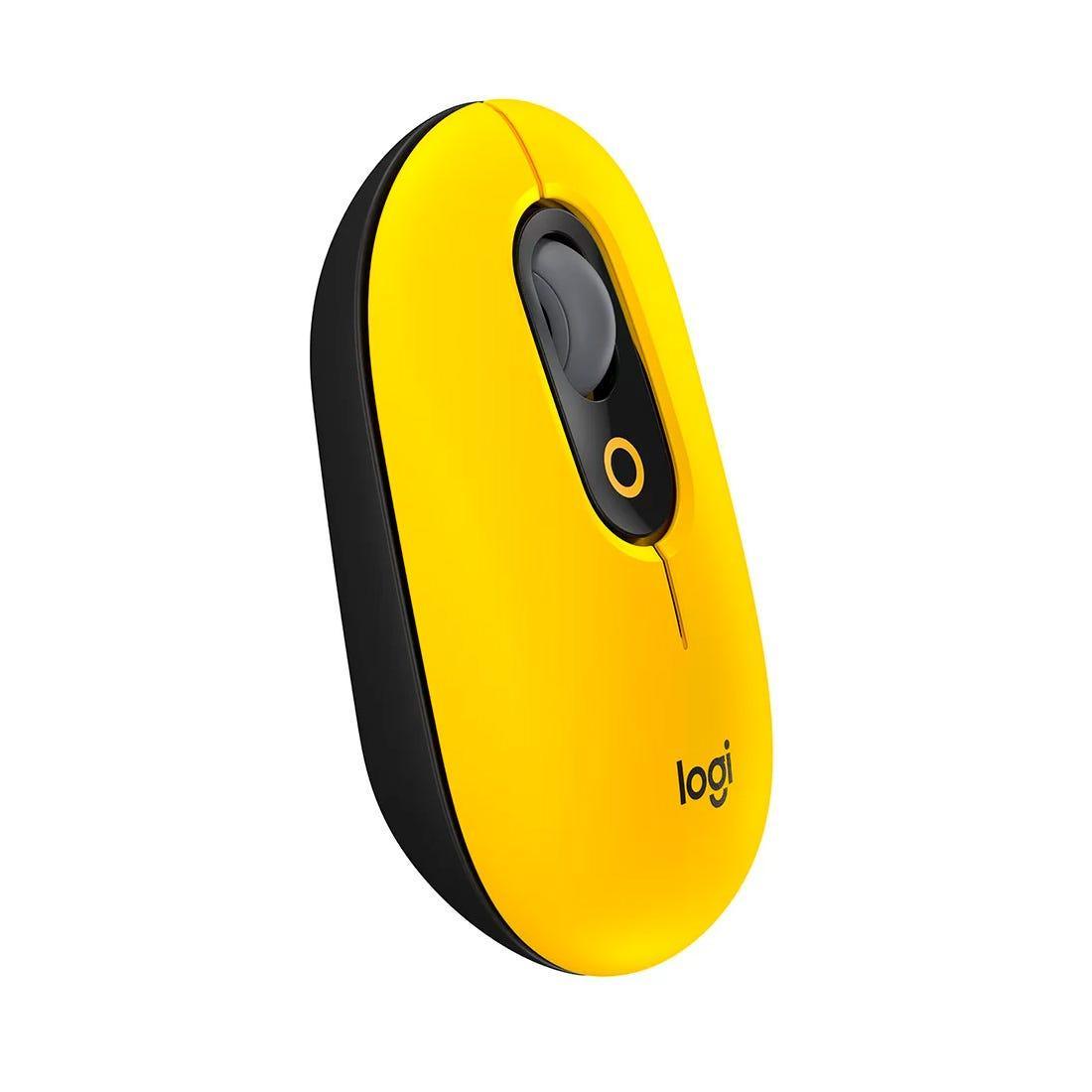 Mouse Logitech POP Amarelo e preto sem fio 910-006549 - Mega Market