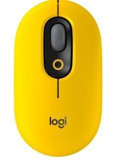 Mouse Logitech POP Amarelo e preto sem fio 910-006549-V - Mega Market