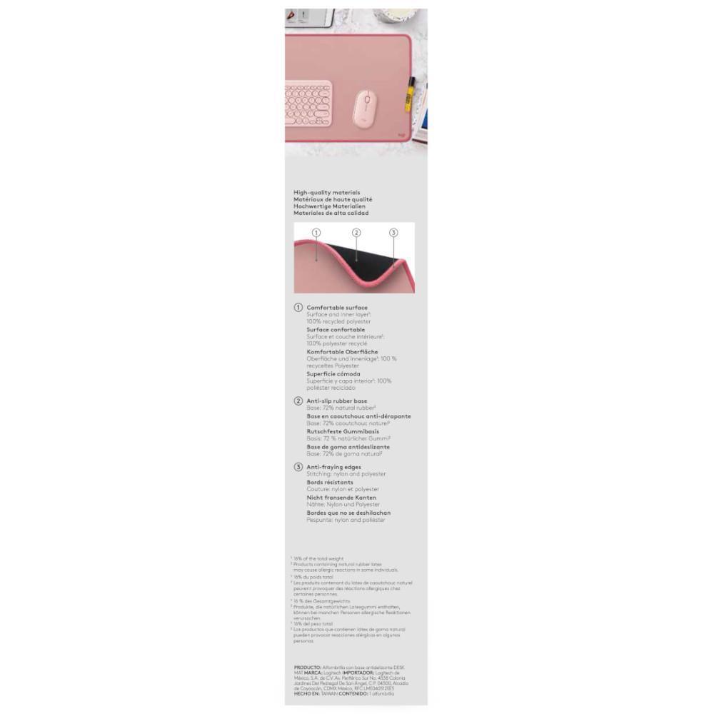 Mousepad Logitech Desk Mat Studio XL Rosa 956-000048-B - Mega Market