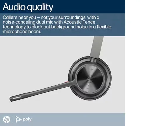 Headset HP Poly 4320-MS Teams Stereo + Suporte de carregamento - 77Z32AA