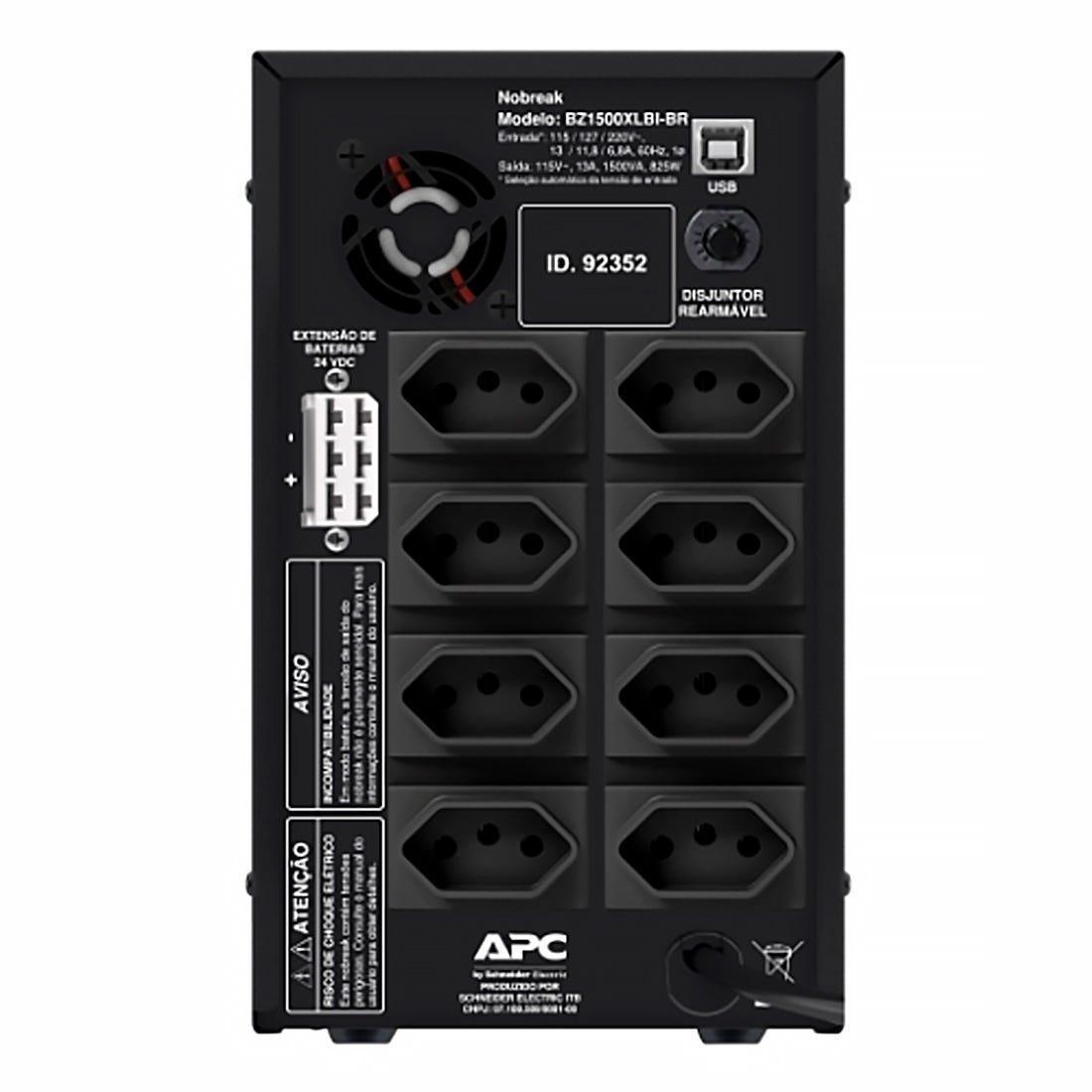 Nobreak APC Back-UPS 1500VA Bi/115v Brazil BZ1500XLBI-BR - Mega Market