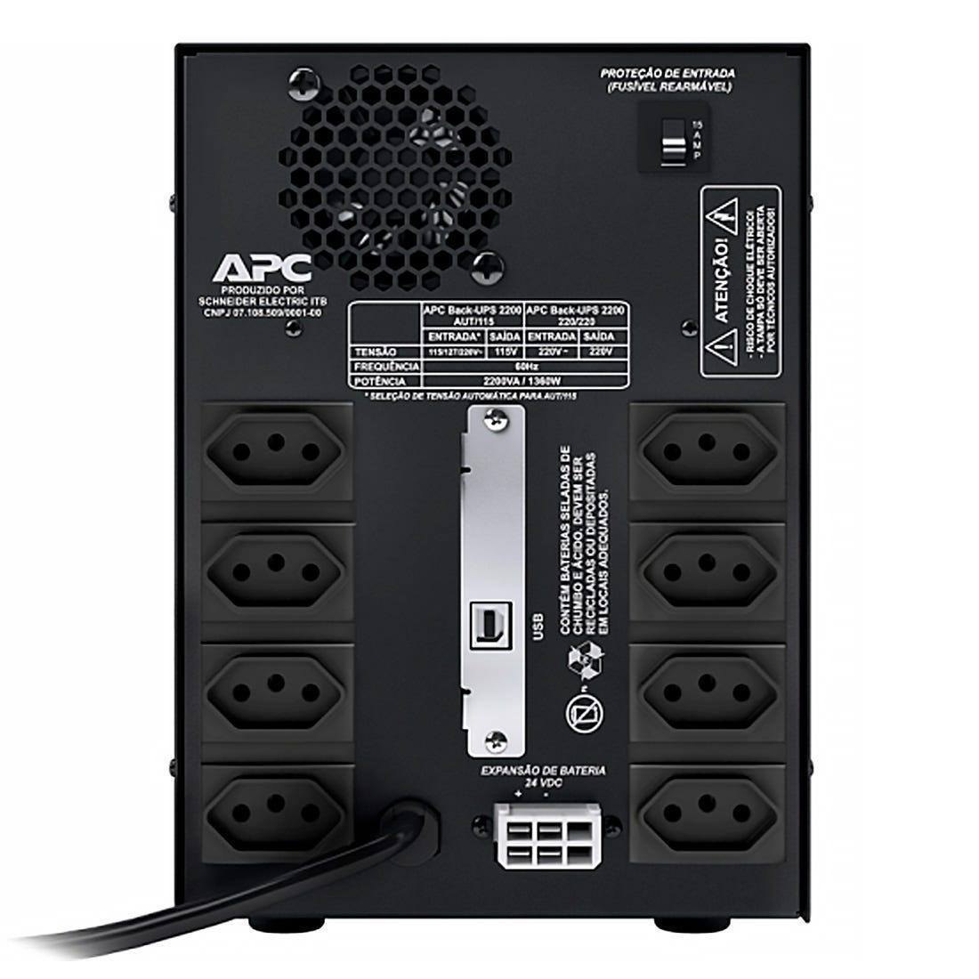 Nobreak APC BACK-UPS 2200VA 220/220 - BZ2200I-BR - Mega Market