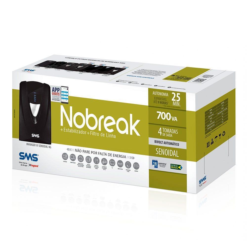 Nobreak SMS Manager III 700VA Bi-115 Senoidal 27570 - Mega Market