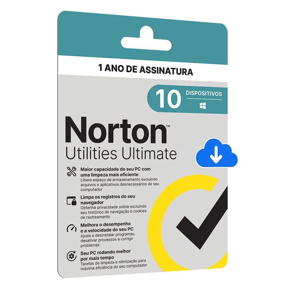 Norton Utilities Ultimate - 10 Dispositivos - 12 meses - 21430279 - Mega Market