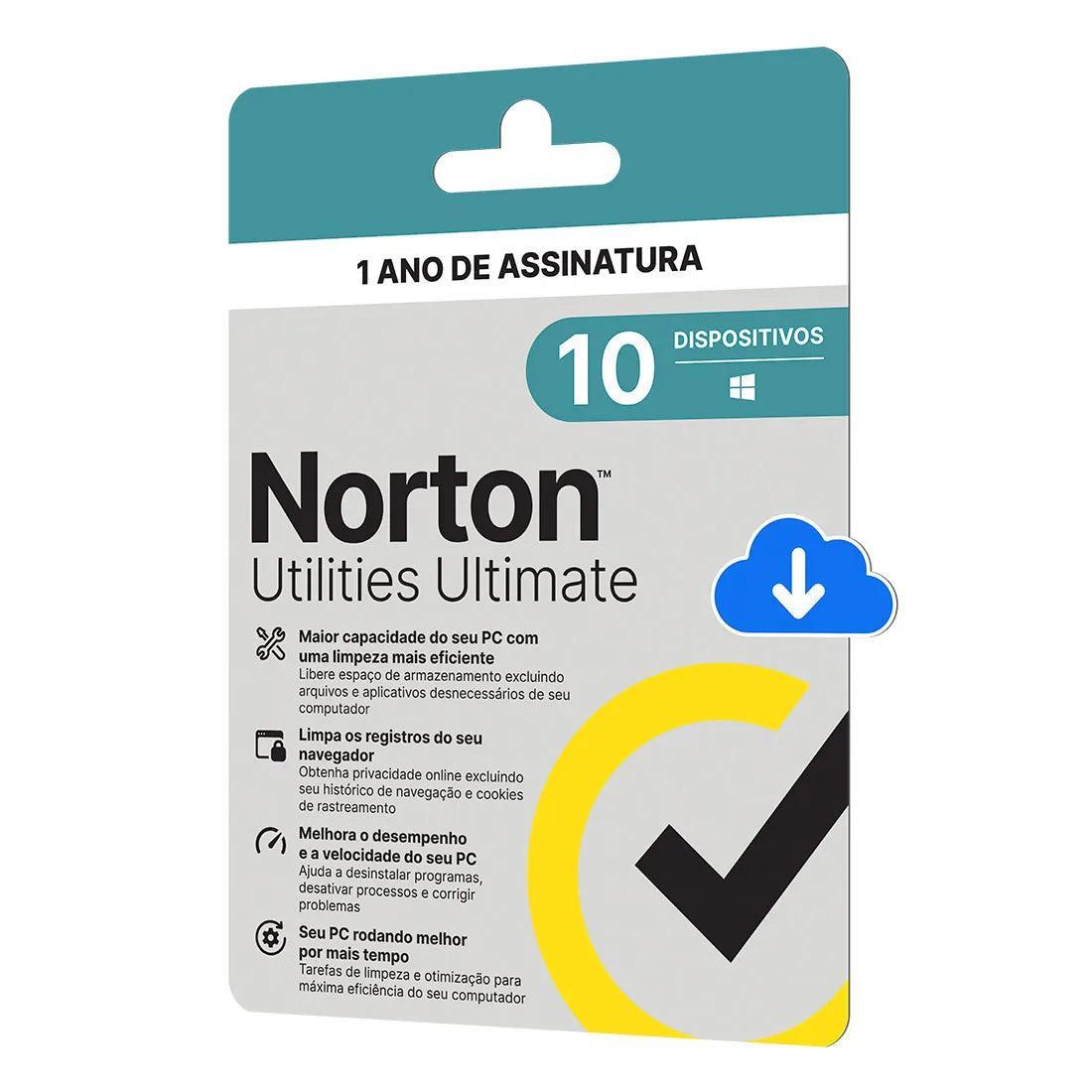 Norton Utilities Ultimate - 10 Dispositivos - 12 meses - 21430279 - Mega Market