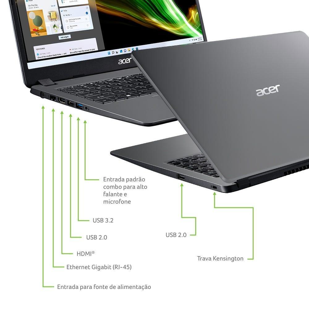 Notebook Acer A315-56-33QA i3 8GB 512GB W11H NX.HV1AL.00Q - Mega Market