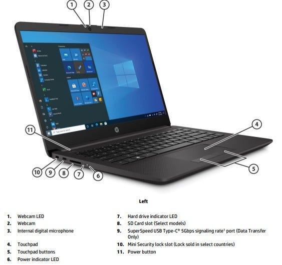 Notebook HP 240 G8 Intel i5-1135G7 8GB 256GB SSD Windows 11P - 6E505LA#AK4 - Mega Market