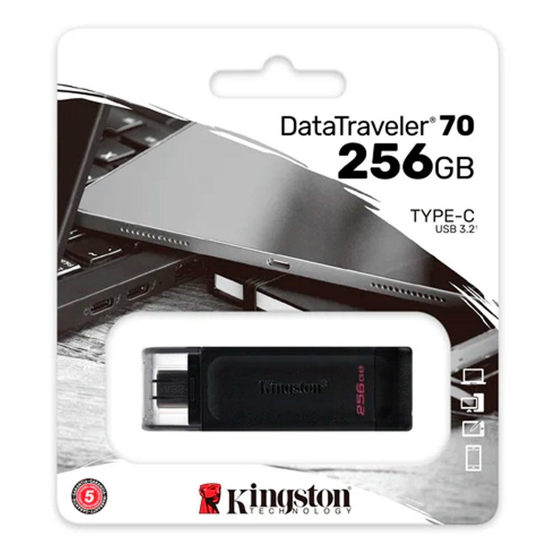 Pen Drive Kingston 256GB padrão USB-C DT70/256GBi - Mega Market