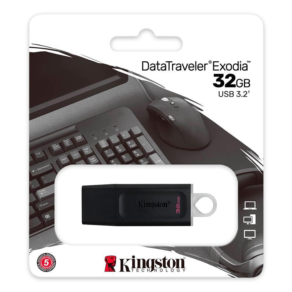 Pen Drive Kingston DataTraveler 32GB Preto/Branco DTX/32GBi - Mega Market