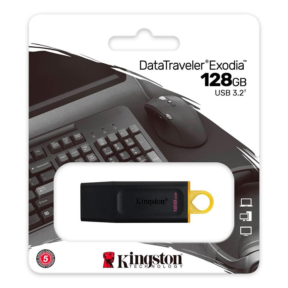 Pen Drive Kingston Exodia 128GB Preto/Amarelo DTX/128GBi - Mega Market