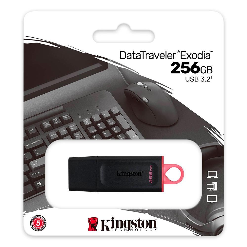 Pen Drive Kingston Exodia 256GB Preto/Rosa DTX/256GBi - Mega Market