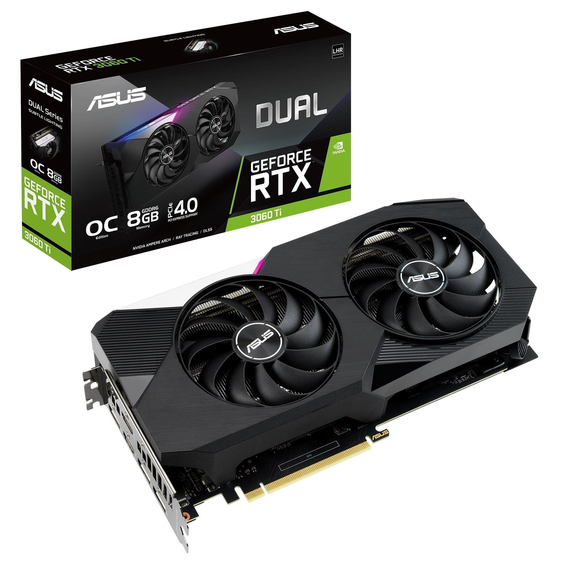 Placa de Vídeo Asus DUAL-RTX3060TI-O8G-V2 90YV0G1JM0NA00i - Mega Market