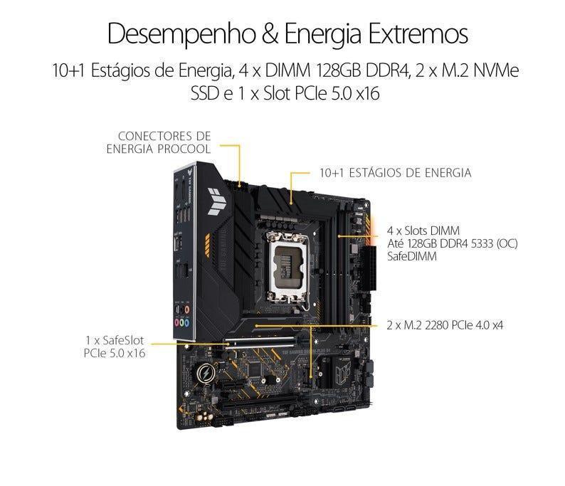 Placa Mãe Asus B660-M Intel 12ª Geração - TUF GAMING B660M - Mega Market